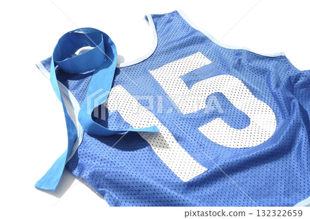Blue bib and blue headband photographed against a white background Blue bib and blue headband photographed against a white background 132322659