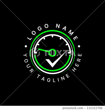 Logo design graphic concept creative premium vector stock image top sell circle speedometer and checklist approve baromater dasboard vehicle goal car Logo design graphic concept creative premium vector stock image top sell circle speedometer and checklist approve baromater dasboard vehicle goal car 132322706