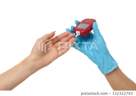 Health expert tests patient's blood sugar, isolated on white, PNG Health expert tests patient's blood sugar, isolated on white, PNG 132322783