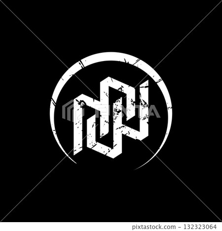 Logo design graphic concept creative premium vector stock image top sell initial MW 3D font flip top down on visual innovation style freckles effect 132323064