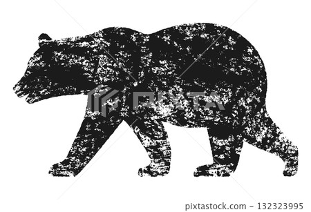 行走熊剪影圖 行走熊剪影圖 132323995