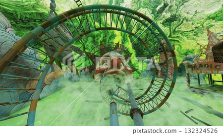 有大型小丑物件的遊樂園 132324526