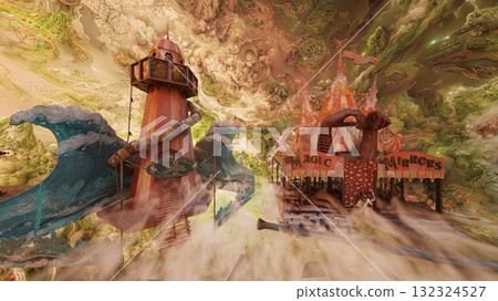 有大型小丑物件的遊樂園 132324527