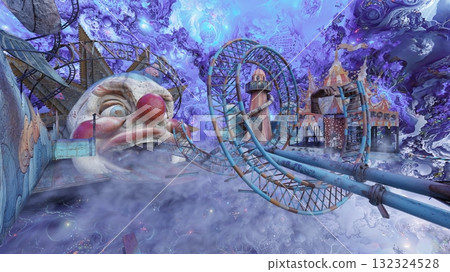 有大型小丑物件的遊樂園 132324528