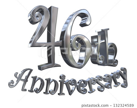 3DCG文字“46週年/46週年紀念馬克·斯帕克” 132324589