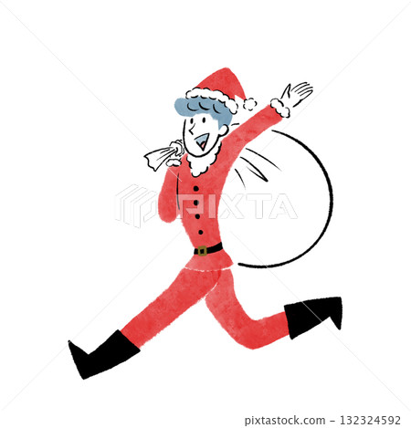Full-body illustration of a man wearing a Santa Claus costume Full-body illustration of a man wearing a Santa Claus costume 132324592