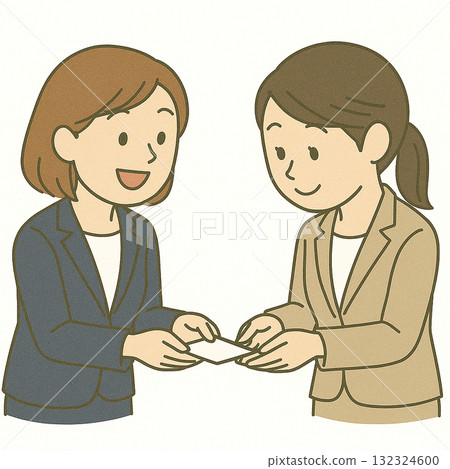 就業支援、職業訓練、練習交換名片的插圖 就業支援、職業訓練、練習交換名片的插圖 132324600
