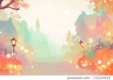 霧中的萬聖節街道 霧中的萬聖節街道 132324616