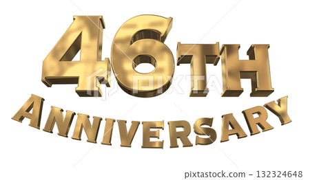 3DCG文字“46週年/46週年紀念馬克·斯帕克” 3DCG文字“46週年/46週年紀念馬克·斯帕克” 132324648