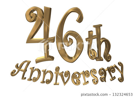 3DCG文字“46週年/46週年紀念馬克·斯帕克” 3DCG文字“46週年/46週年紀念馬克·斯帕克” 132324653