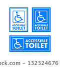 Accessible toilet sign with wheelchair icon design 132324676