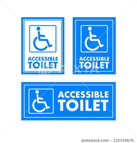 Accessible toilet sign with wheelchair icon design 132324676