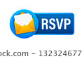 RSVP button icon showing mail envelope and confirmation 132324677