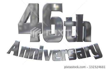 3DCG text "46th Anniversary/46th Anniversary Mark Sparkle" 132324681