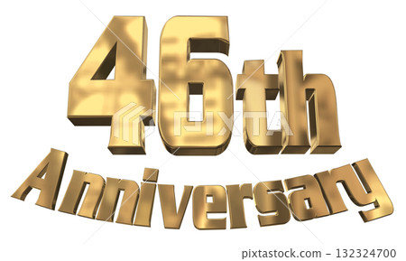 3DCG文字“46週年/46週年紀念馬克·斯帕克” 3DCG文字“46週年/46週年紀念馬克·斯帕克” 132324700