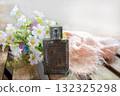 perfume cosmetic of lifestyle woman relax with knitting wool scarf 132325298