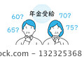 一對夫婦考慮退休年齡的插圖 132325368