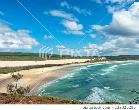 澳大利亞, 費砂島, 弗雷澤島, 卡麗島的印第安角景色 132326296