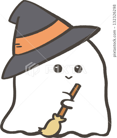 Ghost_Hat（黑色）和掃帚 132326298