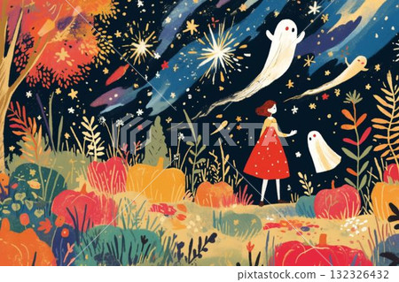 星空森林與幽靈之夜 132326432