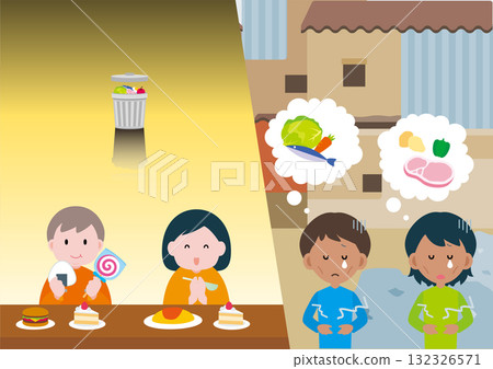 SDGs 1 Eliminate Poverty Illustration SDGs 1 Eliminate Poverty Illustration 132326571