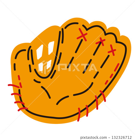 Simple illustration of a baseball glove 132326712