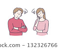 Illustration material of men and women in trouble 132326766