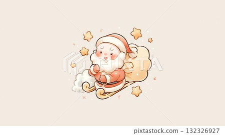 聖誕老人在夜空中飛翔 聖誕老人在夜空中飛翔 132326927