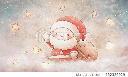 聖誕老人在夜空中飛翔 聖誕老人在夜空中飛翔 132326929