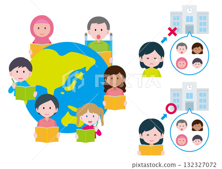 SDGs 4 Education for All Children Illustration SDGs 4 Education for All Children Illustration 132327072