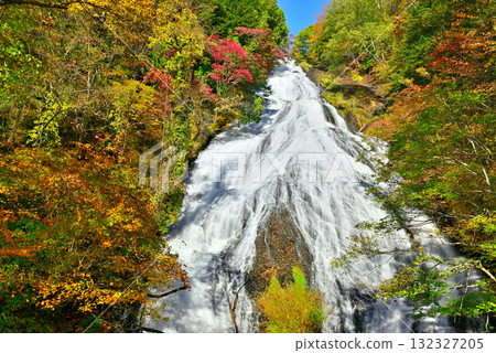 歐日光三大名瀑之一的湯滝瀑布的紅葉 歐日光三大名瀑之一的湯滝瀑布的紅葉 132327205