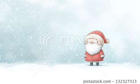 聖誕老公公的孩子在雪地裡拿著禮物 132327313