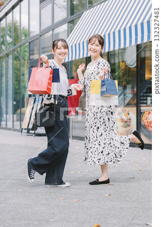 Young women shopping 132327481