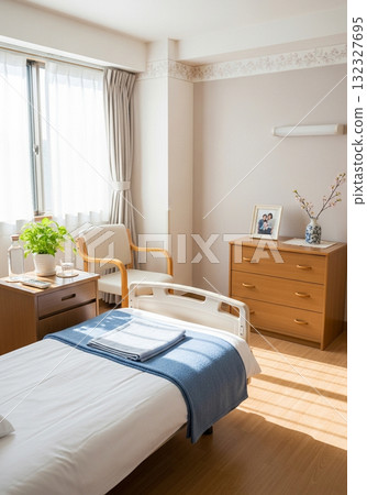 Bright and clean private room in a nursing care facility 132327695
