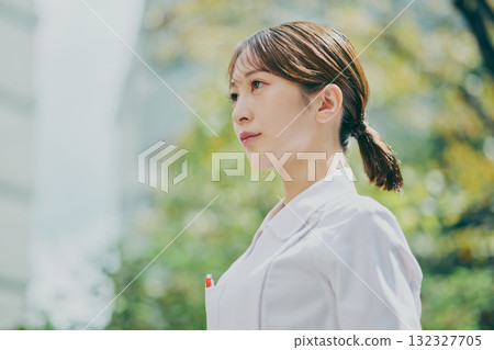 Portrait of a female nurse 132327705