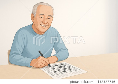 Elderly people doing brain training at the table Elderly people doing brain training at the table 132327746