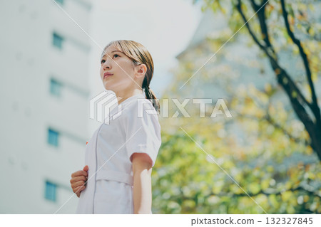 Portrait of a female nurse 132327845
