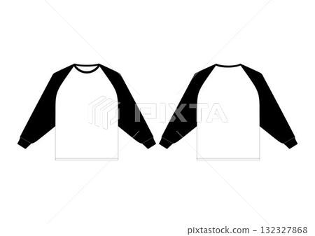 Raglan T-shirt Long Sleeves Template Raglan T-shirt Long Sleeves Template 132327868