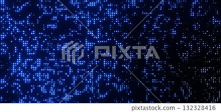 Bright Blue Christmas Lights Background for Festive Atmosphere Design 132328416