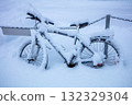 Bicycle Covered in Snow 132329304