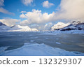 Sunny Day over a Winter Fjord 132329307