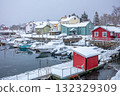 First Snow at the Lofoten Marina 132329309