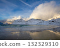 Sunny Clouds over a Winter Fjord 132329310