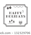 Simple classic frame Christmas card in black and white 132329706