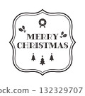 Stylish classic frame Christmas card design 132329707