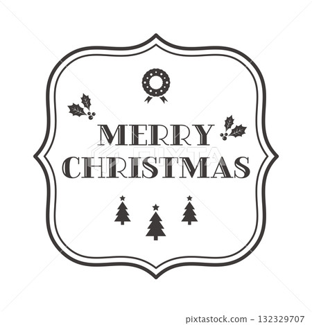 Stylish classic frame Christmas card design Stylish classic frame Christmas card design 132329707