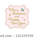 Cute pink classic frame Christmas card 132329709