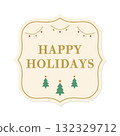 Simple Christmas tree and classic frame card design 132329712