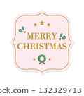 Stylish and cute red classic frame Christmas design 132329713