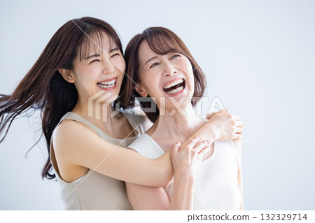 mother and daughter beauty portrait mother and daughter beauty portrait 132329714